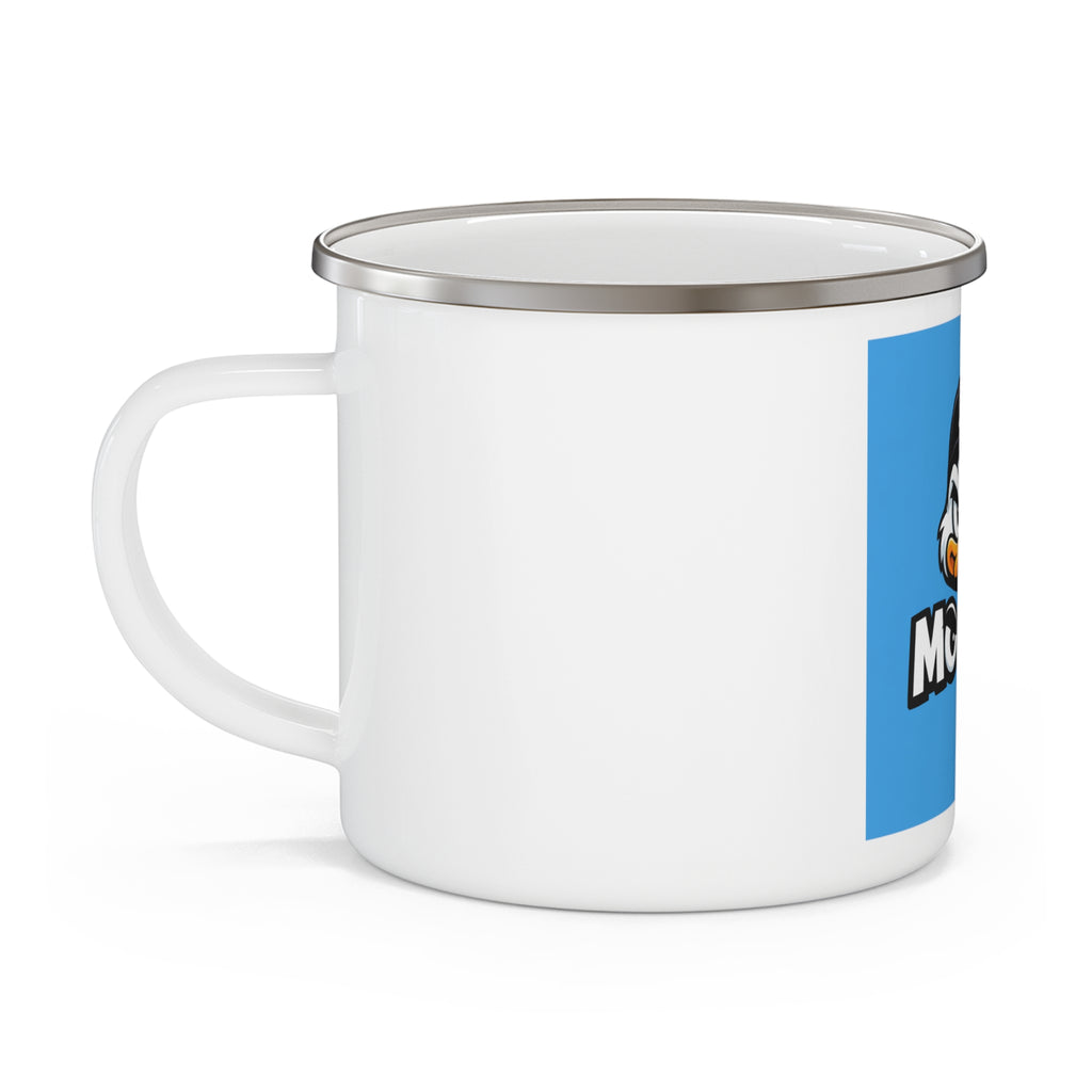 Mooduck Enamel Camping Mug — Angry Duck Logo Outdoor Coffee Cup