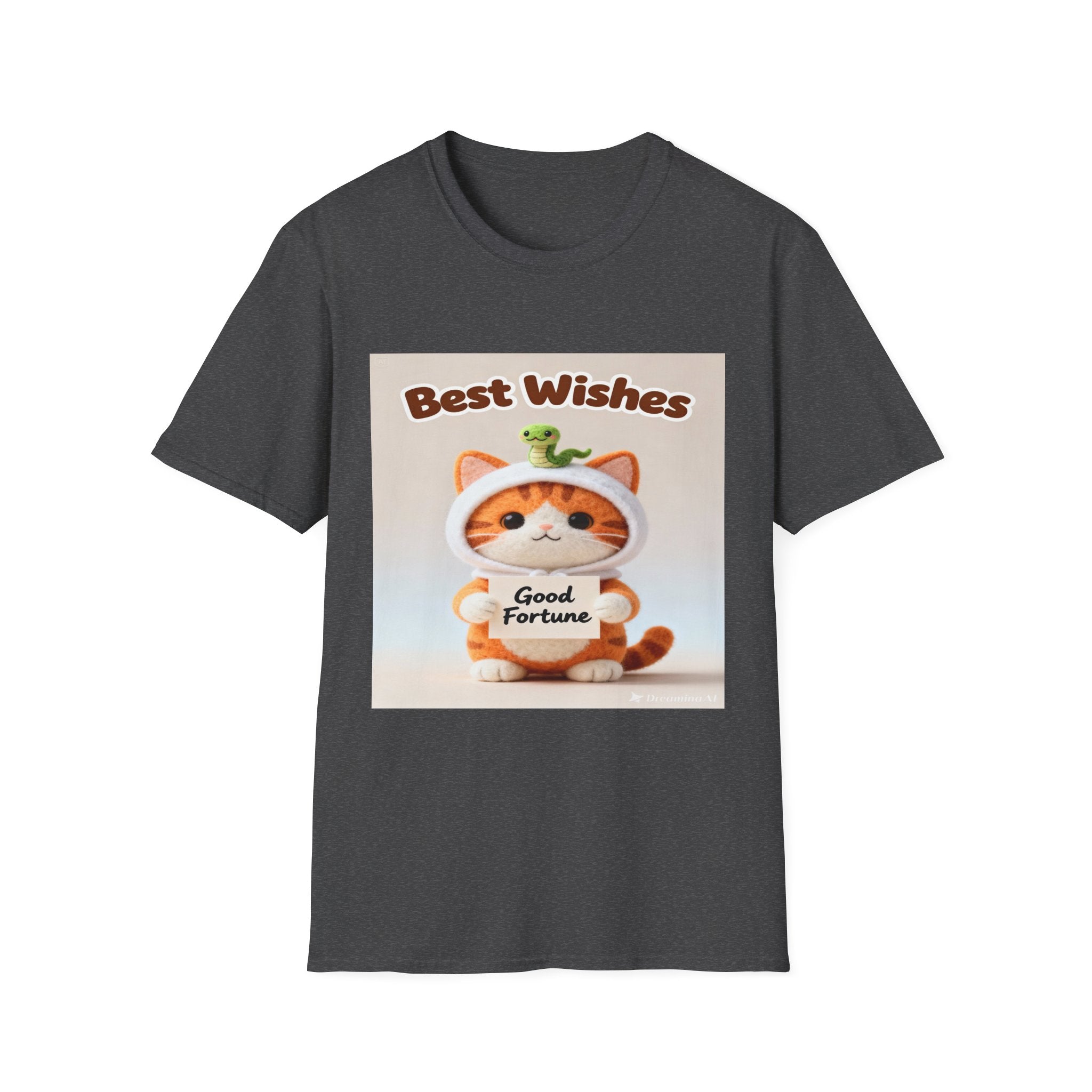 Best Wishes Cat T-Shirt — Cute Lucky Cat Design (Good Fortune)
