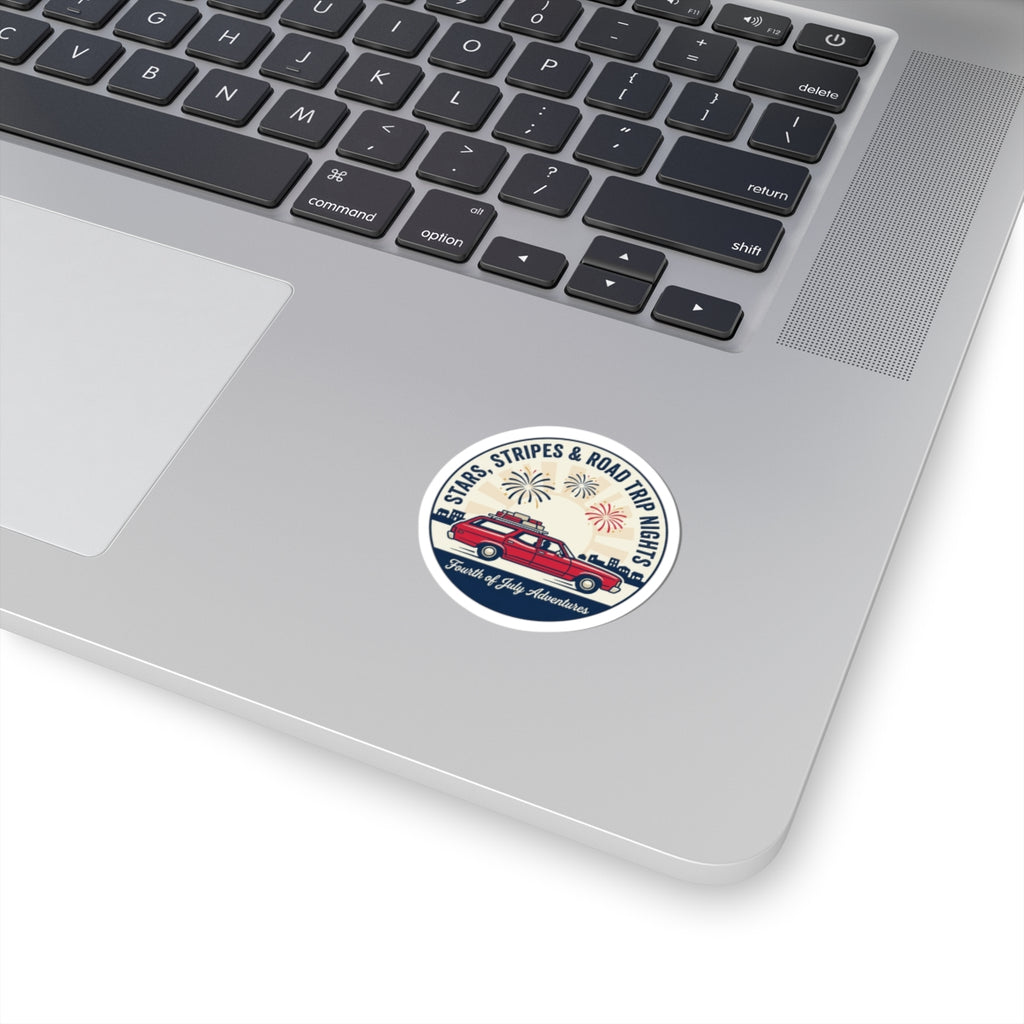 Stars, Stripes & Road Trip Nights Kiss-Cut Stickers | vintage USA, red white blue