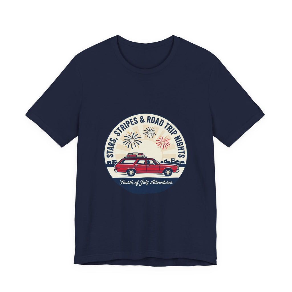 Stars & Stripes Road Trip Sweatshirt, Vintage USA Red White Blue Crewneck, American Travel Sweater, Patriotic Gift, Retro USA Sweatshirt, 4th of July Gift