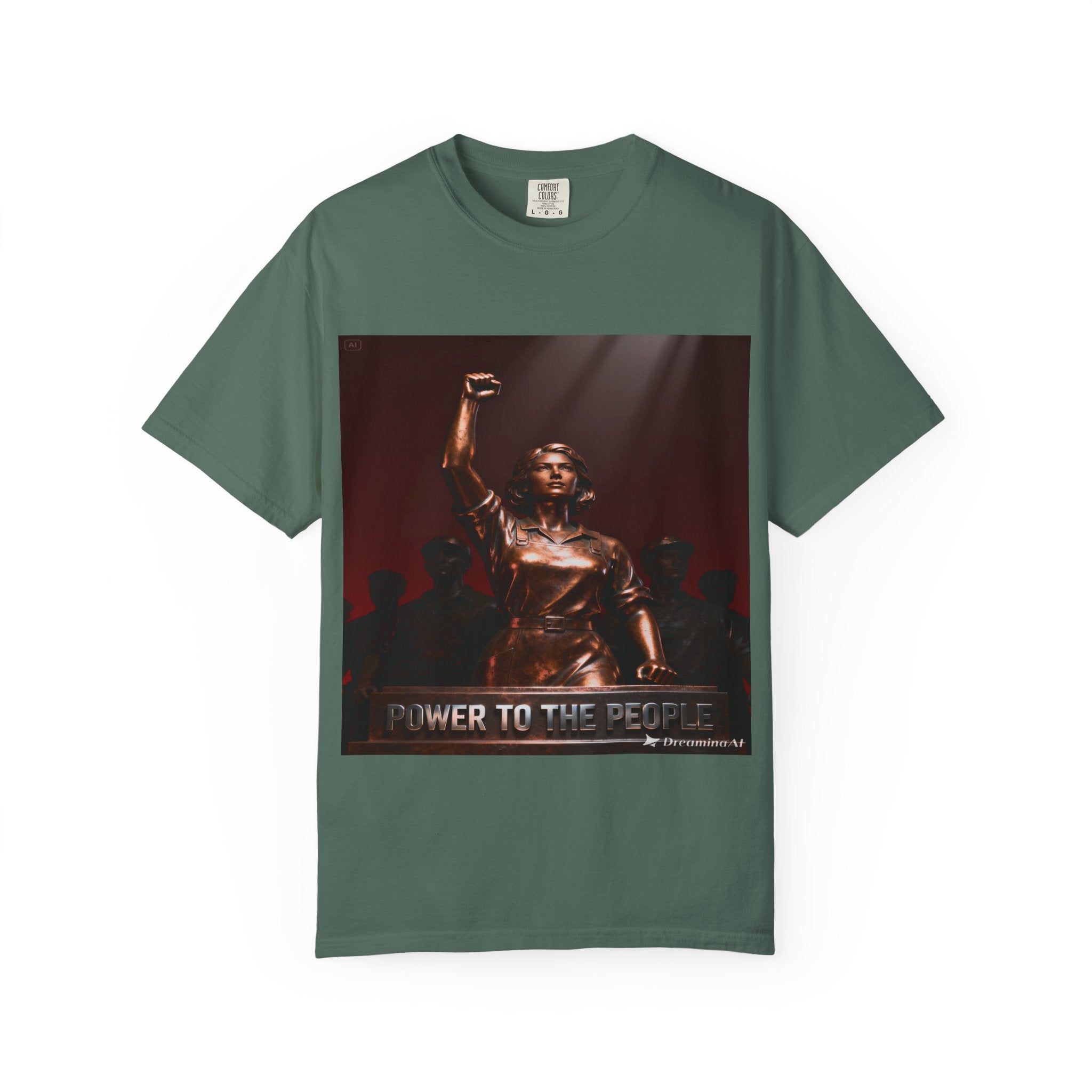 Power to the People – Revolutionary Worker Statue Poster | Socialist Art Print | Feminist Strength Wall Decor | Political Statement Artwork