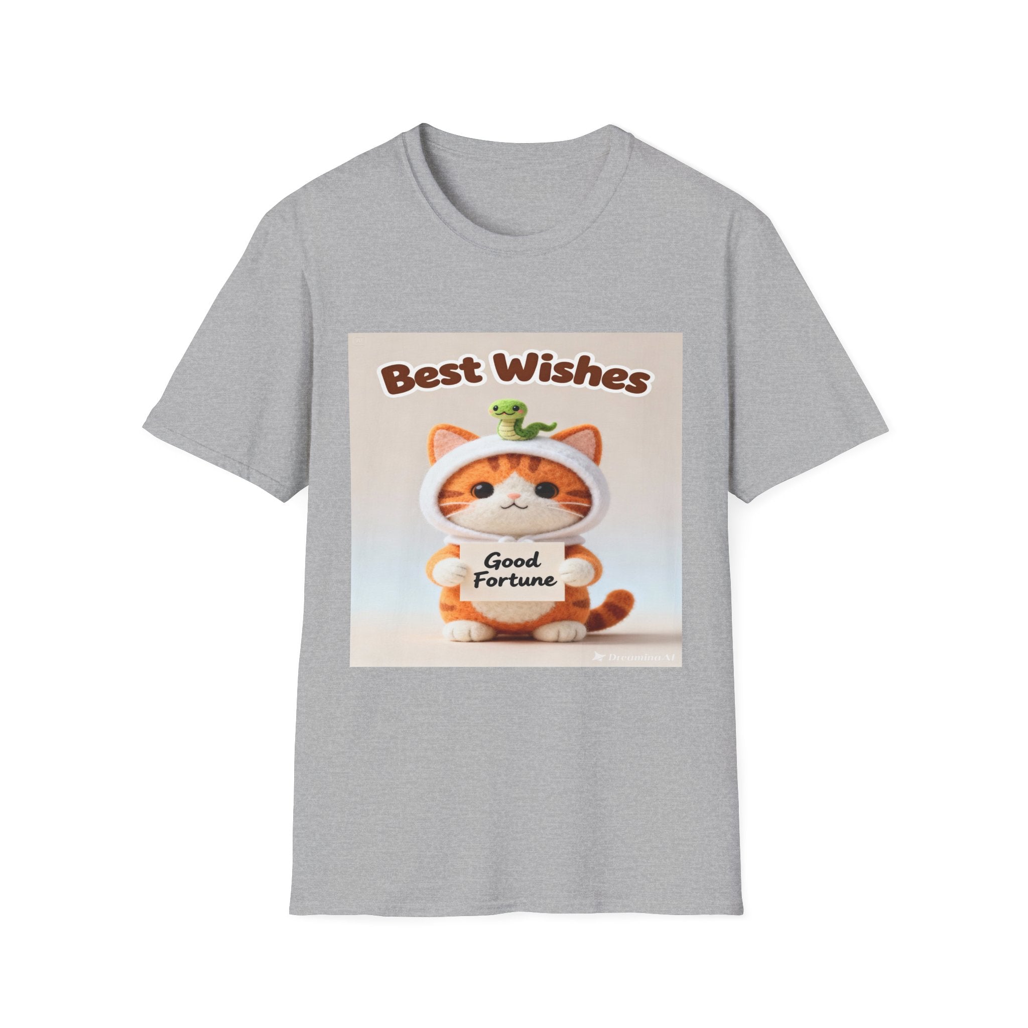 Best Wishes Cat T-Shirt — Cute Lucky Cat Design (Good Fortune)