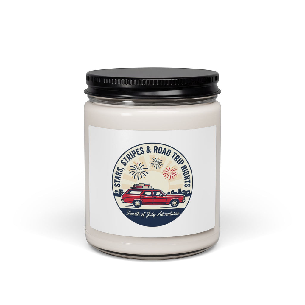Stars & Road Trip Nights Soy Candle, 4th of July Americana, vintage USA