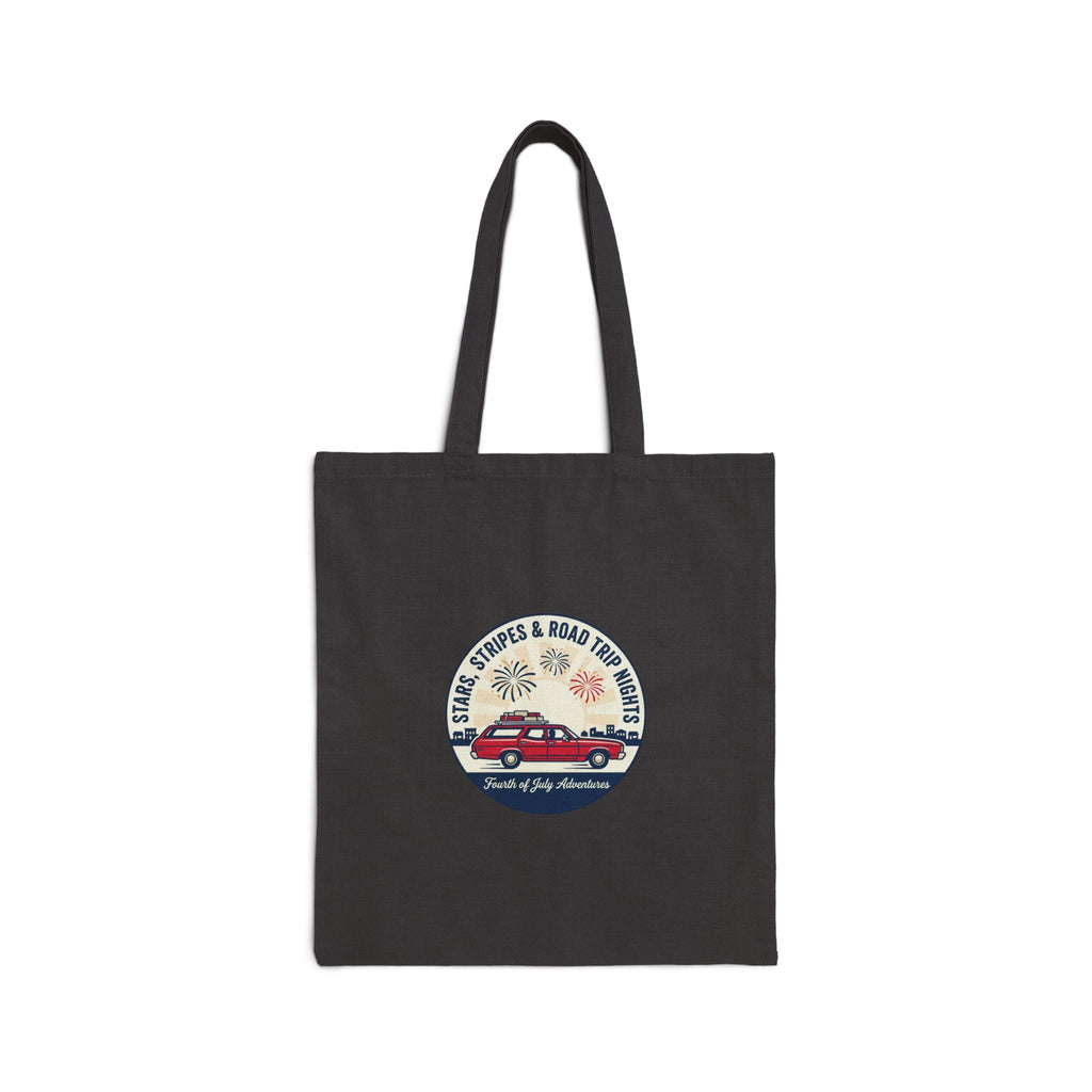 Vintage Road Trip Americana Tote Bag, Red White Blue Coastal Canvas Bag, Patriotic Beach Tote, USA Travel Bag, 4th of July Gift, American Summer Tote