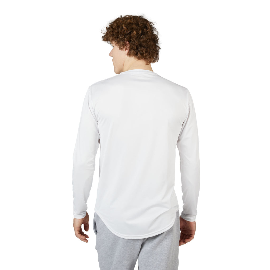 Men's Long Sleeve UV Shirt — Skeletal Surfer Graphic Sun Protection Tee