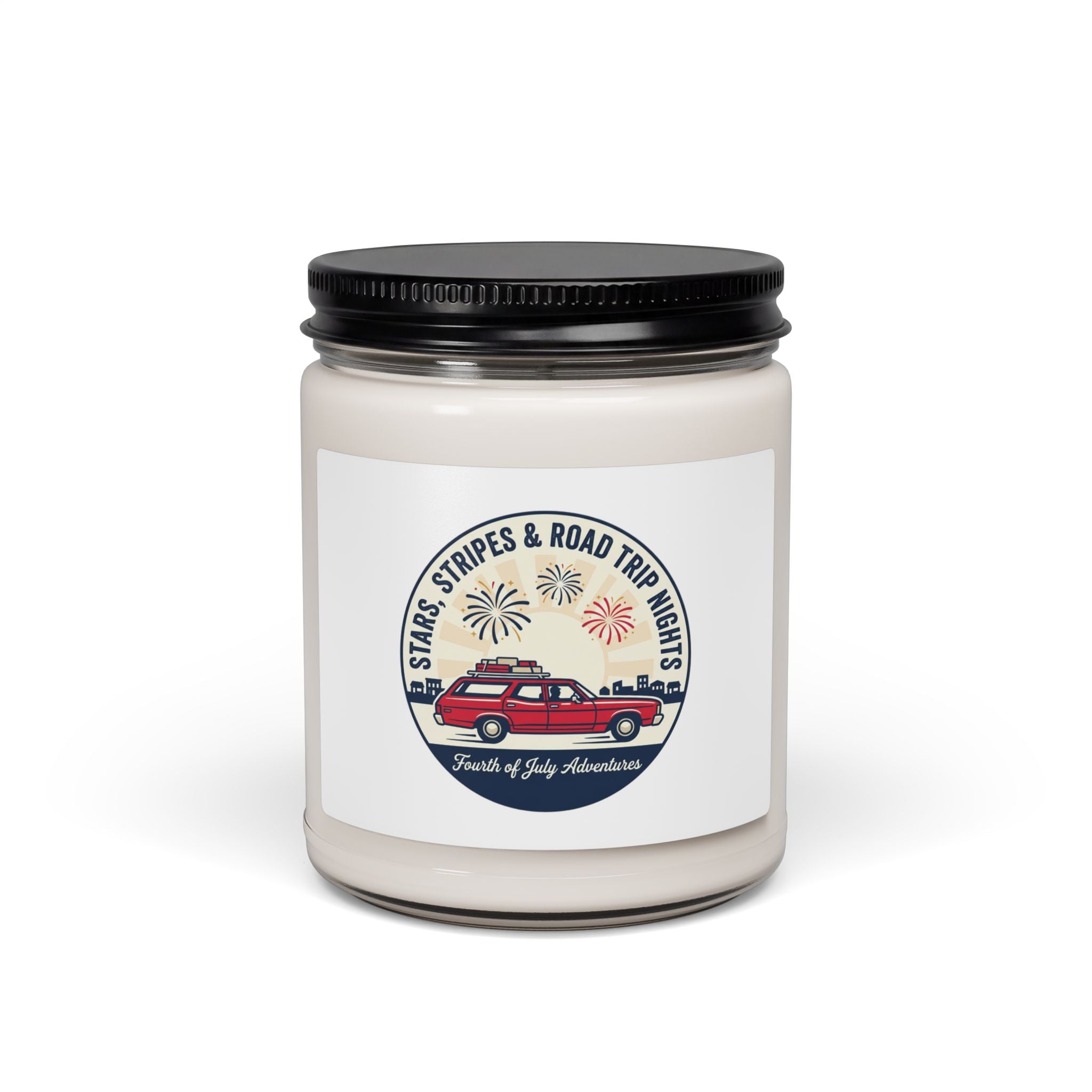 Stars & Road Trip Nights Soy Candle, 4th of July Americana, vintage USA