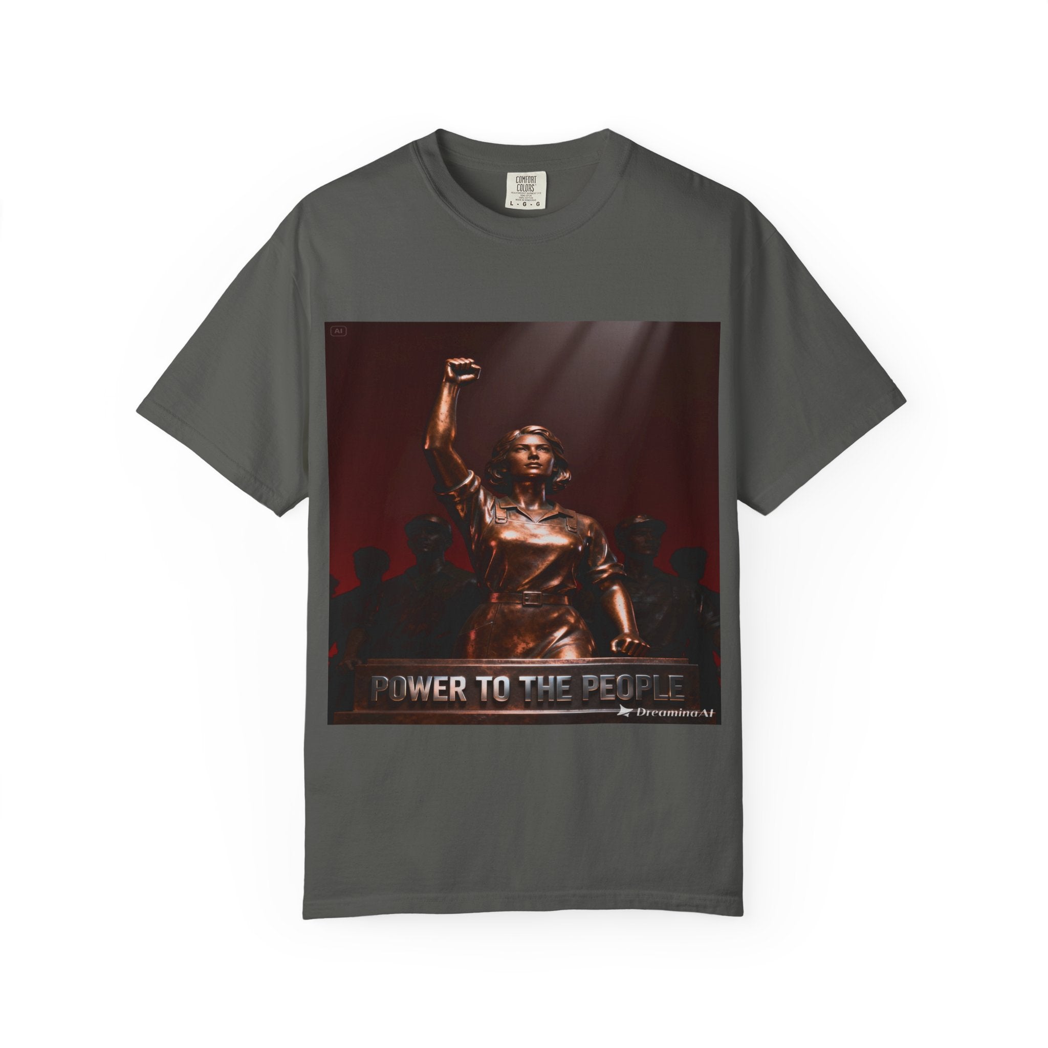 Power to the People – Revolutionary Worker Statue Poster | Socialist Art Print | Feminist Strength Wall Decor | Political Statement Artwork