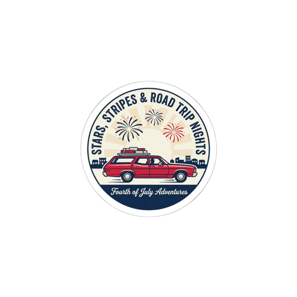 Stars, Stripes & Road Trip Nights Kiss-Cut Stickers | vintage USA, red white blue