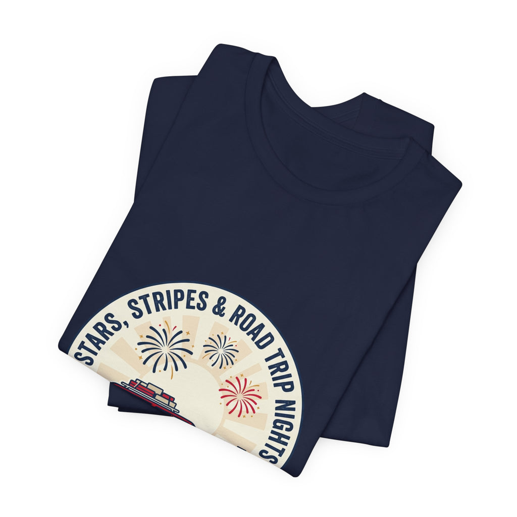 Stars & Stripes Road Trip Sweatshirt, Vintage USA Red White Blue Crewneck, American Travel Sweater, Patriotic Gift, Retro USA Sweatshirt, 4th of July Gift