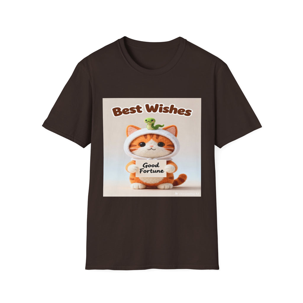 Best Wishes Cat T-Shirt — Cute Lucky Cat Design (Good Fortune)