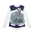 Men's Long Sleeve UV Shirt — Skeletal Surfer Graphic Sun Protection Tee