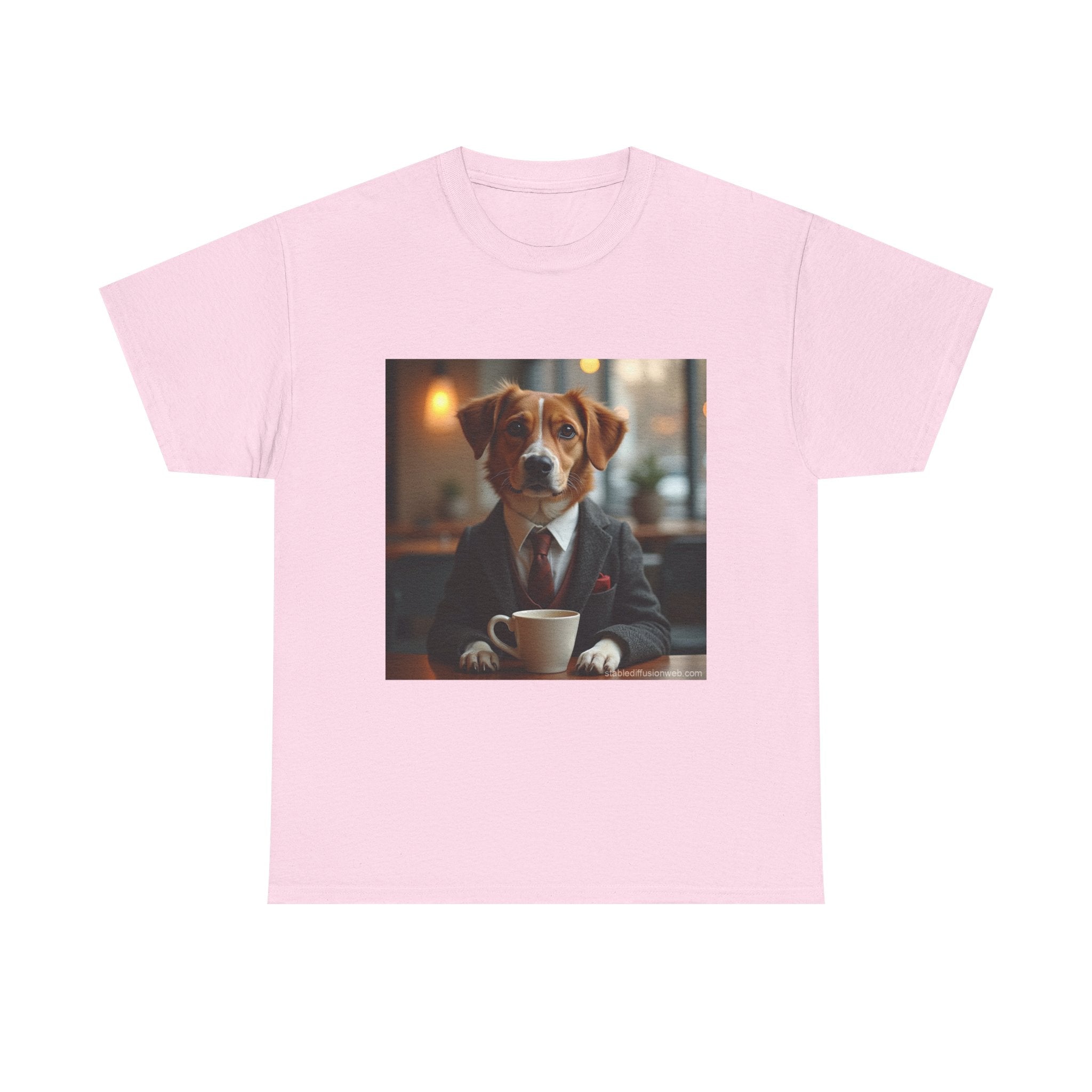 Dog in Suit Coffee Tee – Funny Canine Café T‑Shirt for Dog Lovers