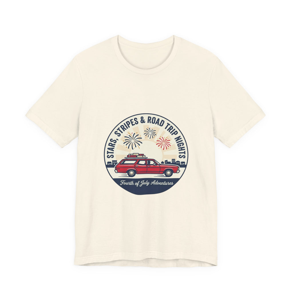 Stars & Stripes Road Trip Sweatshirt, Vintage USA Red White Blue Crewneck, American Travel Sweater, Patriotic Gift, Retro USA Sweatshirt, 4th of July Gift