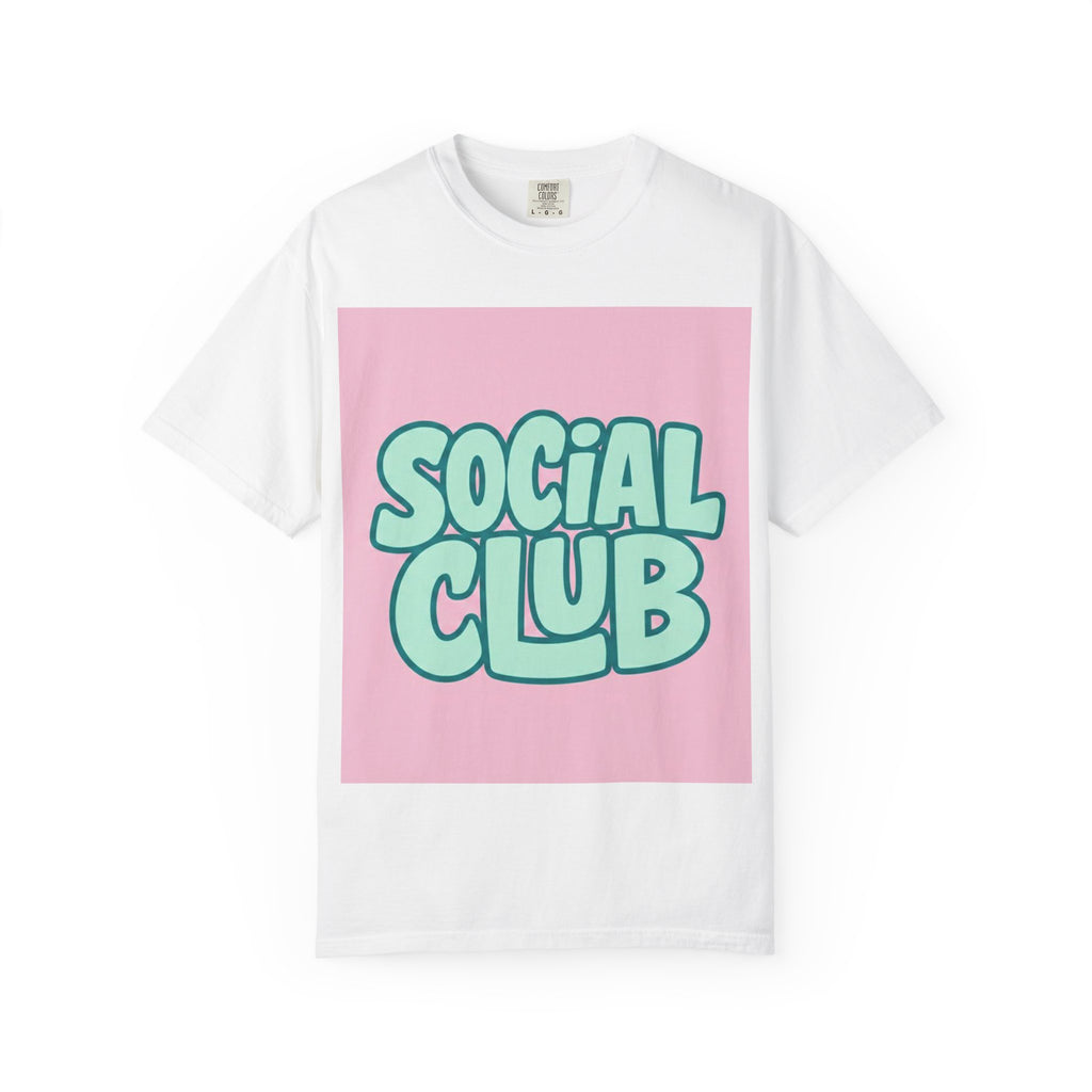 Social Club T-Shirt — Retro Bubble Letter Graphic Tee