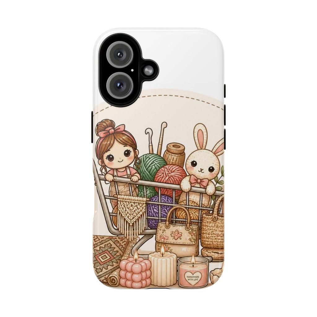 Kawaii Knitting Phone Case – Cute Yarn & Bunny Crafting iPhone Cover