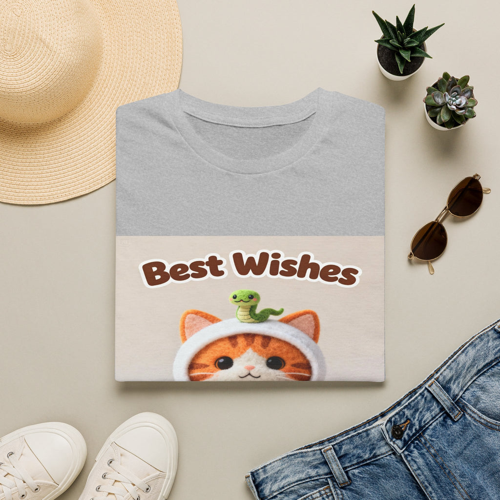 Best Wishes Cat T-Shirt — Cute Lucky Cat Design (Good Fortune)