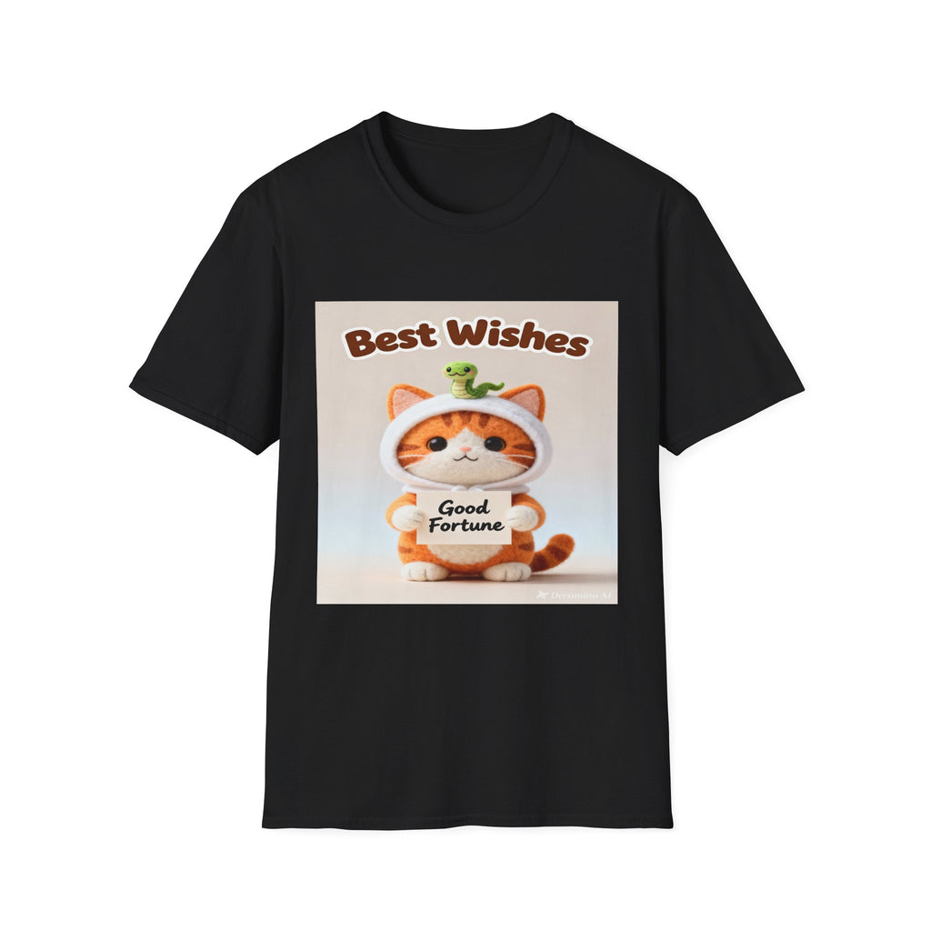 Best Wishes Cat T-Shirt — Cute Lucky Cat Design (Good Fortune)