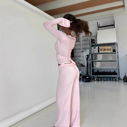 Fleece-Lined Drawstring Waist Casual Set