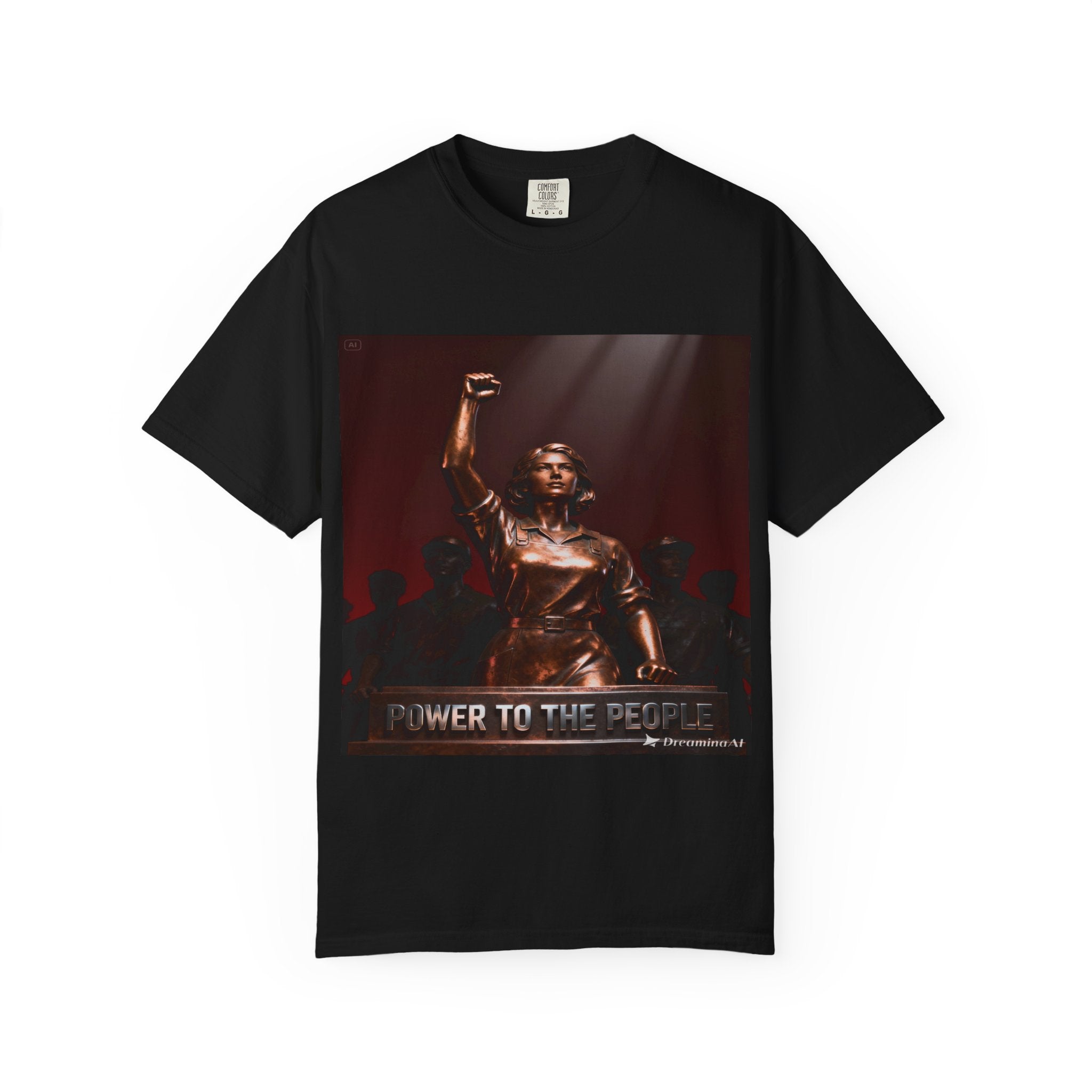 Power to the People – Revolutionary Worker Statue Poster | Socialist Art Print | Feminist Strength Wall Decor | Political Statement Artwork