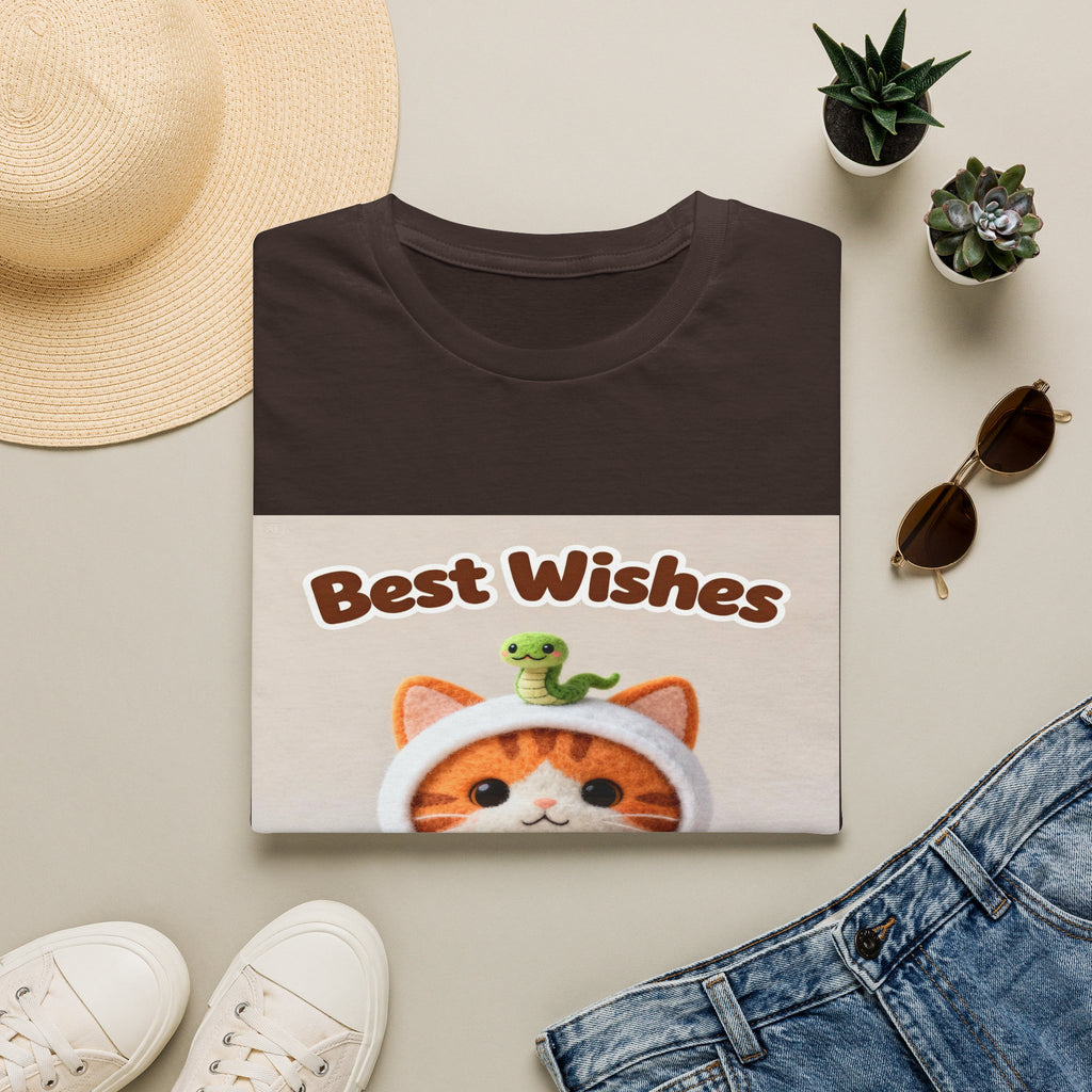 Best Wishes Cat T-Shirt — Cute Lucky Cat Design (Good Fortune)
