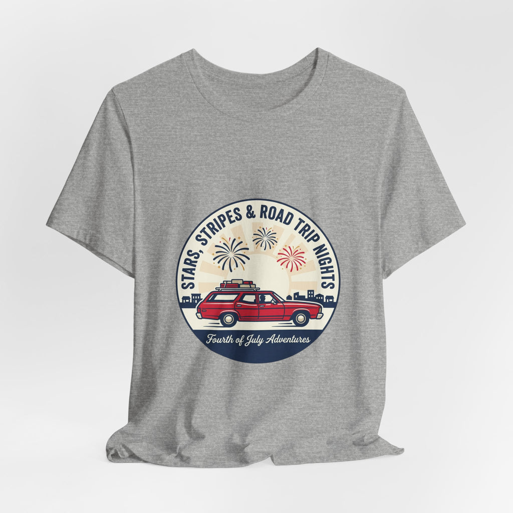 Stars & Stripes Road Trip Sweatshirt, Vintage USA Red White Blue Crewneck, American Travel Sweater, Patriotic Gift, Retro USA Sweatshirt, 4th of July Gift