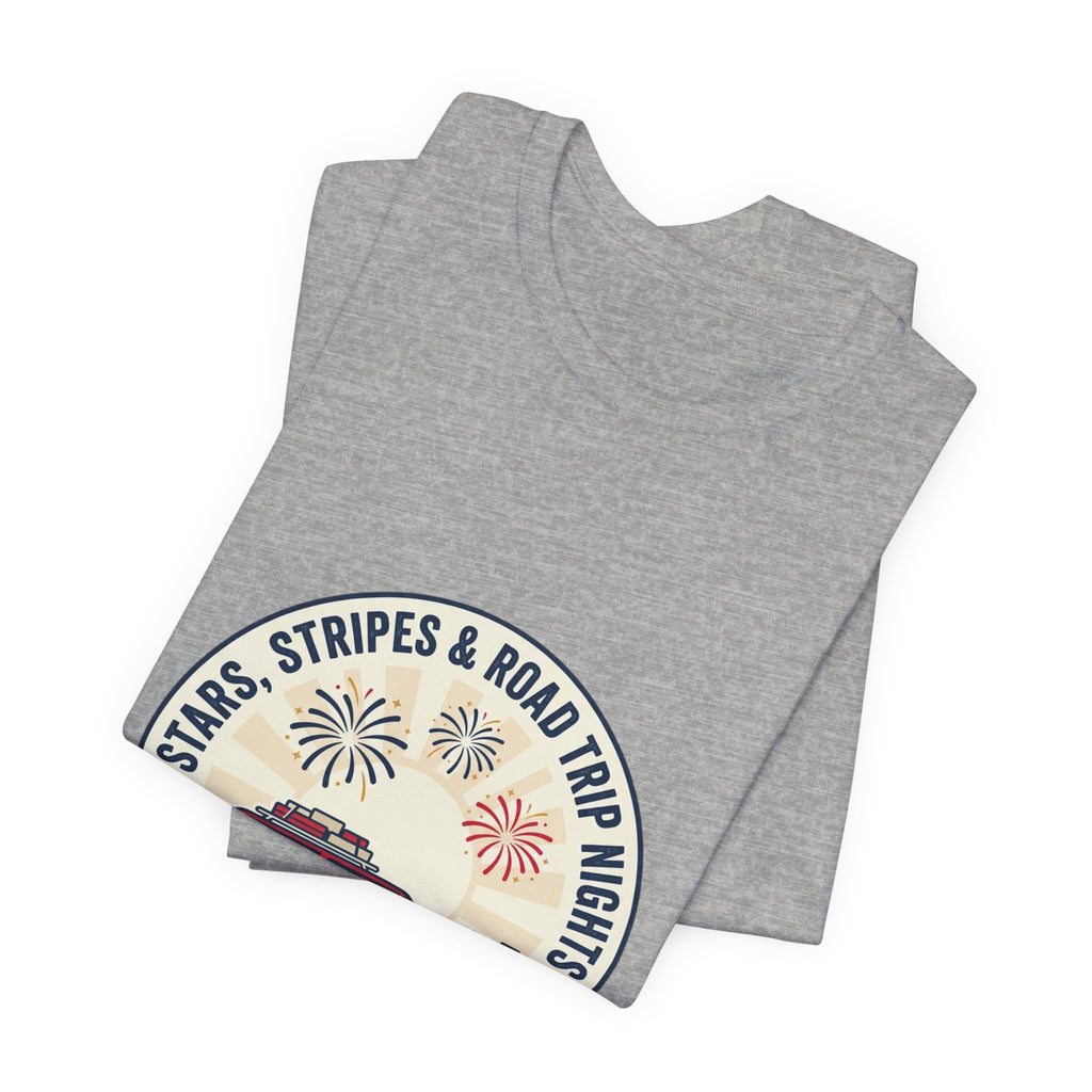 Stars & Stripes Road Trip Sweatshirt, Vintage USA Red White Blue Crewneck, American Travel Sweater, Patriotic Gift, Retro USA Sweatshirt, 4th of July Gift