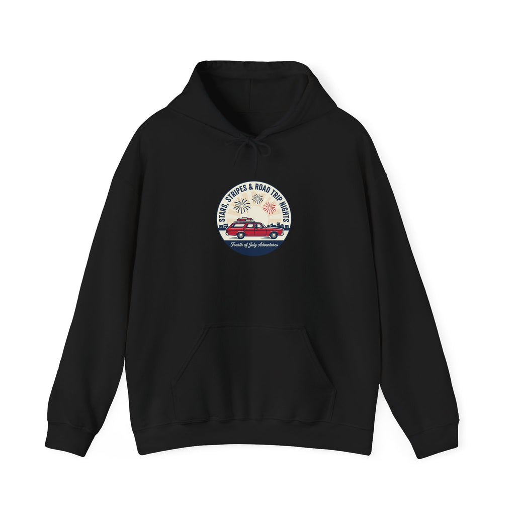 Vintage Americana 'Road Trip' Hoodie | red white blue, retro souvenir