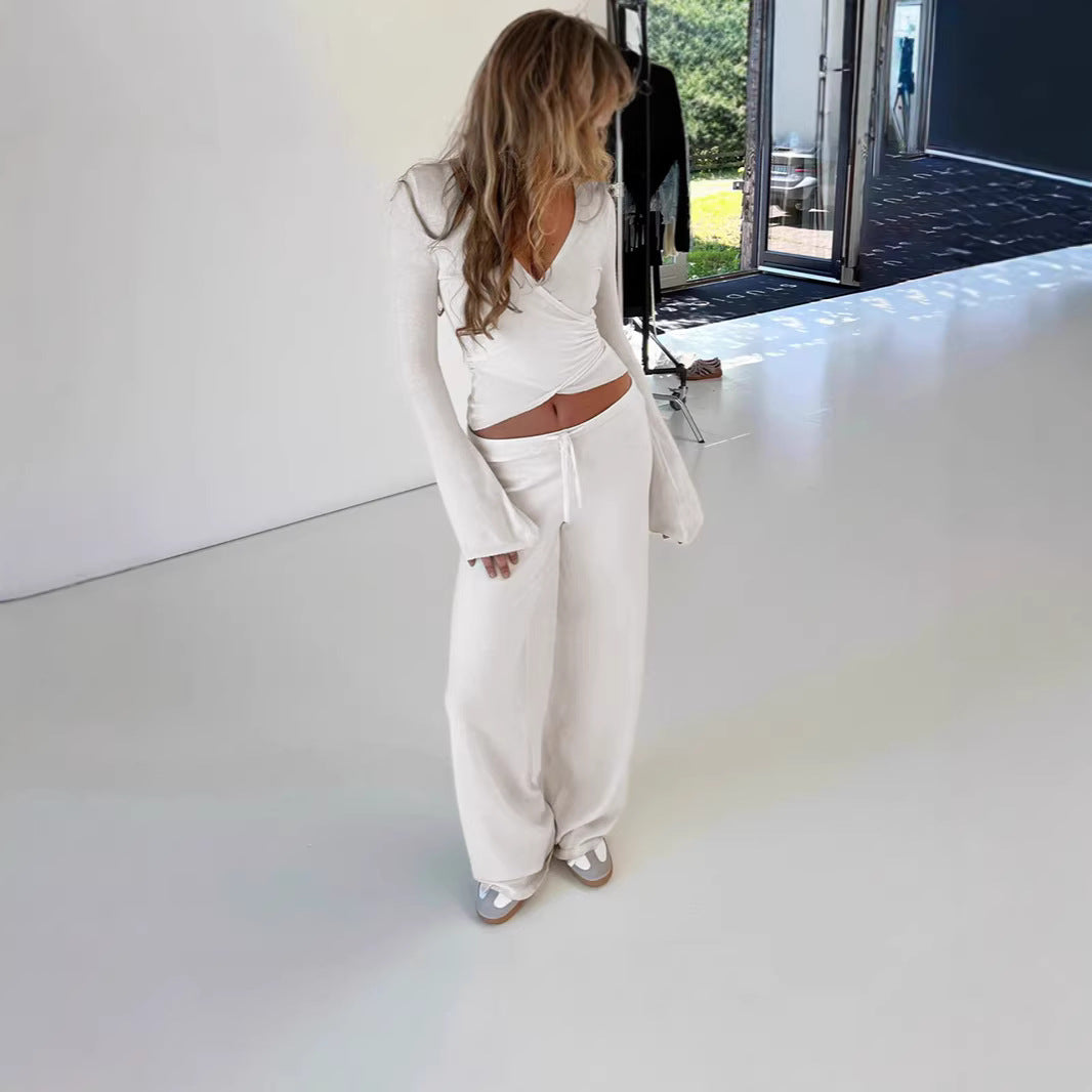 Fleece-Lined Drawstring Waist Casual Set